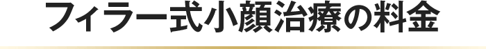 フィラー式小顔治療の料金